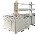 Romerotech Adjustable - Modular `C` frame bench support system with adjustable height option with stepless adjustment. Tested to EN 13150 with 200kg. Choice of mobile or suspended cabinets from the extensive standard range. Robust over bench shelving system with stepless adjustment.